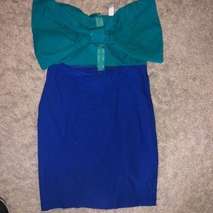 Bow tie strapless mini dress